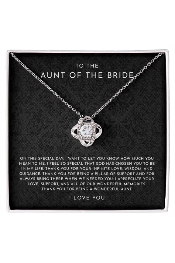Aunt Of The Bride From Bride Necklace A Meaningful Necklace Perfect For Anniversaries Birthdays Valentine Version 384, White Love Knot Necklace