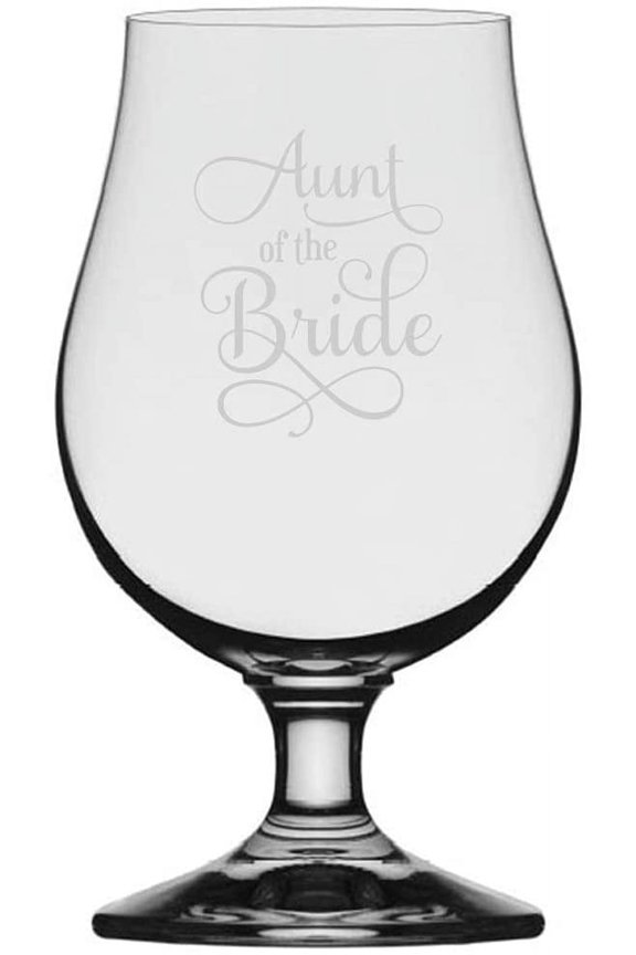 Aunt Of The Bride Samantha Font Wedding Party Themed Etched 13.25oz Iona Beer Glass