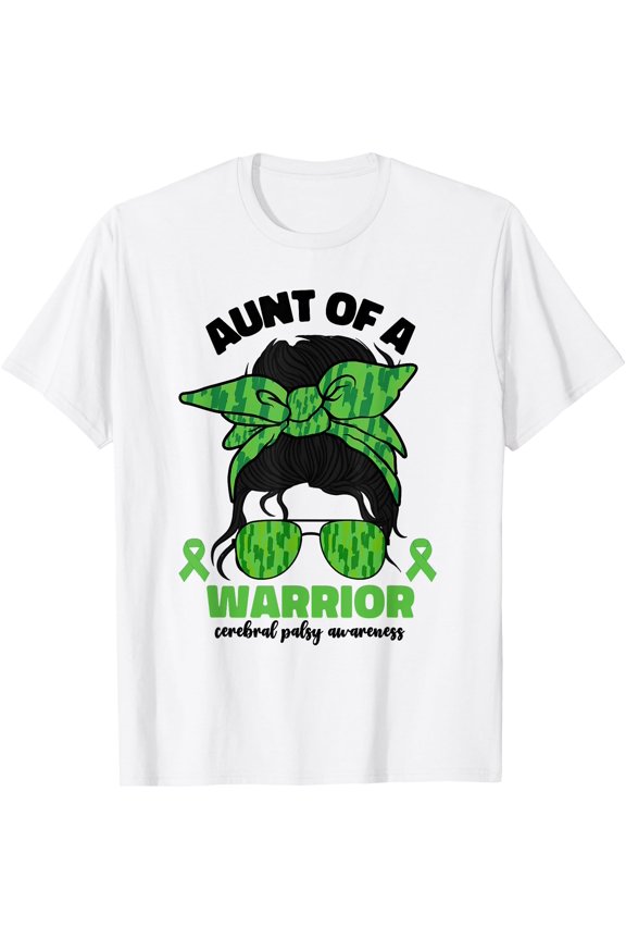 Aunt Of a Warrior Cerebral Palsy Niece Nephew CP Awareness T-Shirt, Unisex T-Shirt