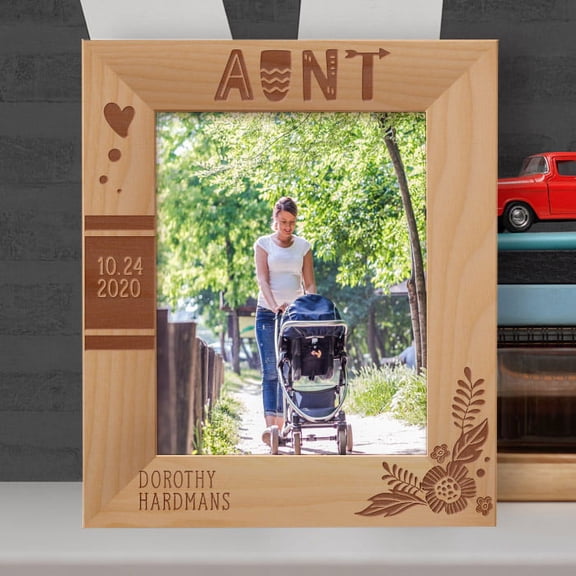 Aunt Personalized Wooden Frame 8" x 10" Brown (Vertical)