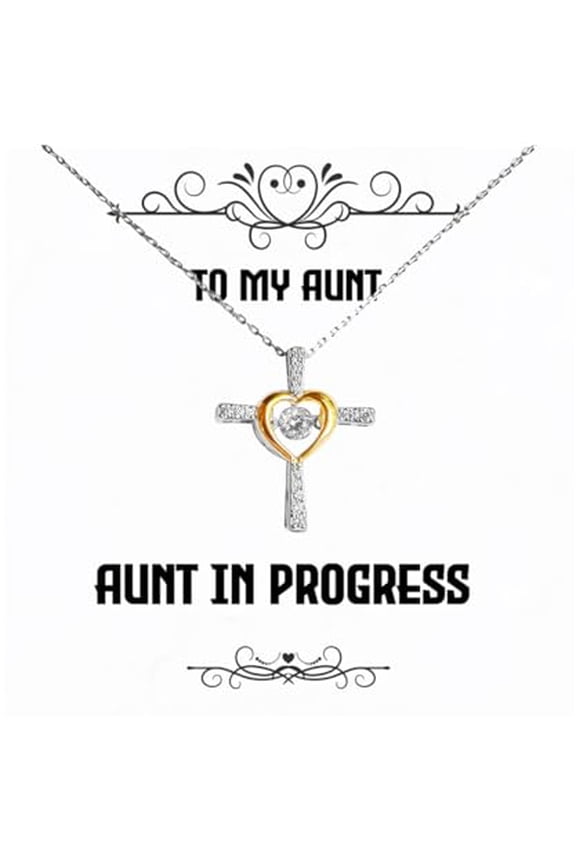 Aunt In Progress Aunt Cross Dancing Necklace, Inspire Aunt Gifts, Jewelry For from Niece, Aunt gift ideas, Gifts for aunts, Aunt birthday gifts, Christmas gifts for aunts, Aunt and uncle gifts