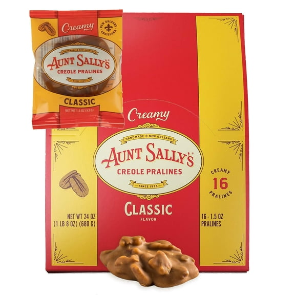 Aunt Sally's Creamy Classic New Orleans Creole Pralines Box of 16
