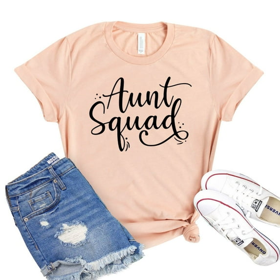 Aunt Squad Shirt Auntie T-shirt Aunt To Be Tshirt Women's Pregnancy Tee Bae Shirts Family Gift
