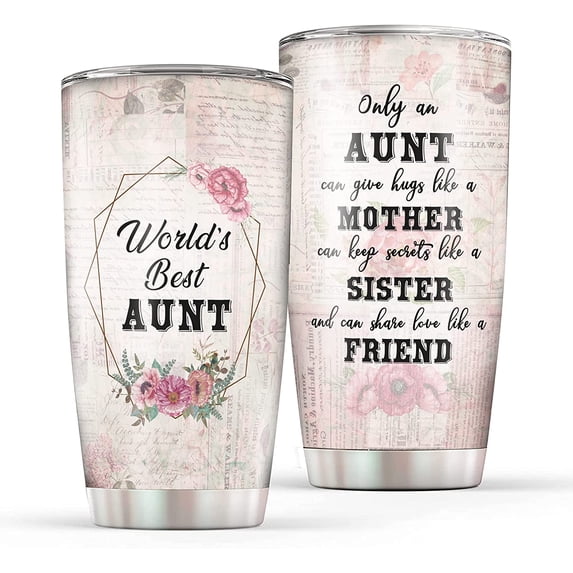 Aunt Tumbler Best Aunt Ever Gifts for Women’s Day Birthday Valentine Mother''s Day Valentine''s Day Travel Mug Stainless Steel Tumbler 20 Oz