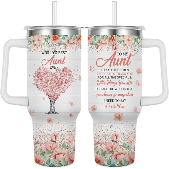Aunt Tumbler for Aunt-40 oz Aunt Mug with Handle,Aunt Birthday Gift (Aunt)