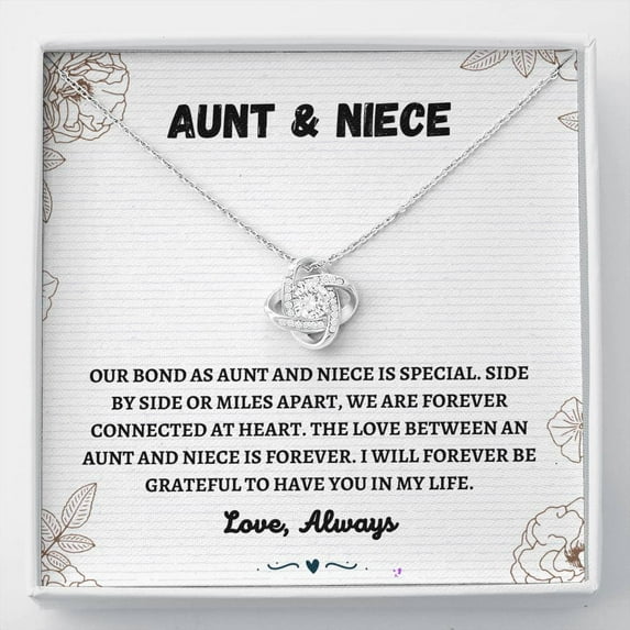 Aunt and Niece Gift - Love Knot Necklace, Aunt and Niece Birthday Gift