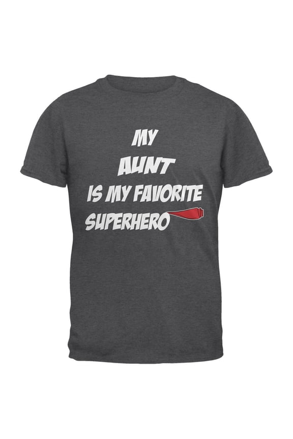 Aunt is My Superhero Dark Heather Adult T-Shirt - Large