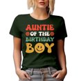 thumbnail image 1 of Aunt of the Birthday Boy, Groovy Text, B-day of Nephew, Military Green T-Shirt, Large, 1 of 5