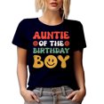 thumbnail image 1 of Aunt of the Birthday Boy, Groovy Text, B-day of Nephew, Navy Blue T-Shirt, Medium, 1 of 5