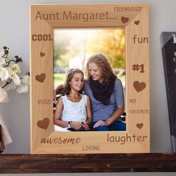 Aunt's Friendship Personalized Wooden Picture Frame 8" x 10" Brown (Vertical)
