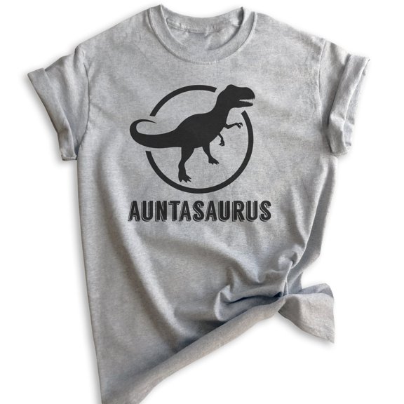 Auntasaurus T-shirt, Unisex Women's Shirt, Aunt Shirt, Funny Shirt, Cute Aunt Gift, Gift For Auntie, Heather Gray, X-Large