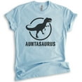 thumbnail image 1 of Auntasaurus T-shirt, Unisex Women's Shirt, Aunt Shirt, Funny Shirt, Cute Aunt Gift, Gift For Auntie, Heather Light Blue, X-Small, 1 of 6