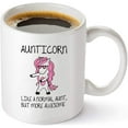 thumbnail image 1 of Aunticorn Funny Coffee Mug – Aunt Ever Gifts from Niece or Nephew – Birthday or Mothers Day Idea - 11 oz Tea Cup White, 1 of 3