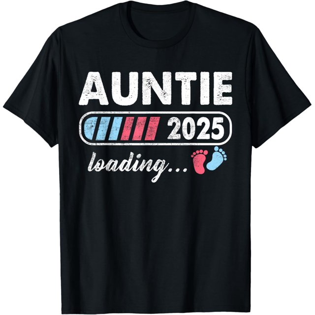 Auntie 2025 Loading a Girl or a Boy Baby Announcement TShirt