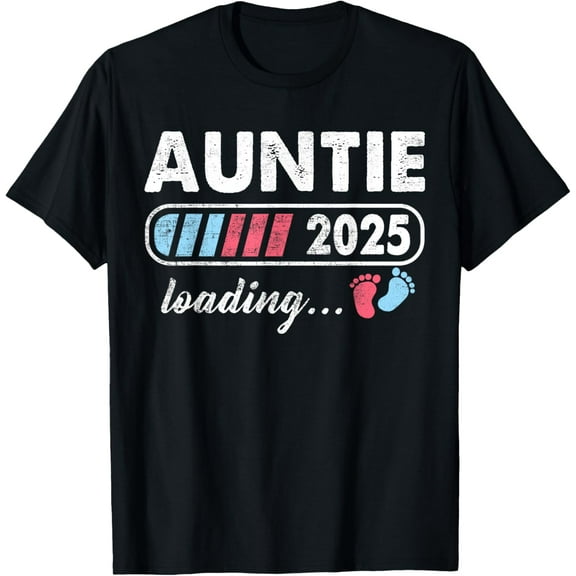 Auntie 2025 Loading a Girl or a Boy Baby Announcement T-Shirt