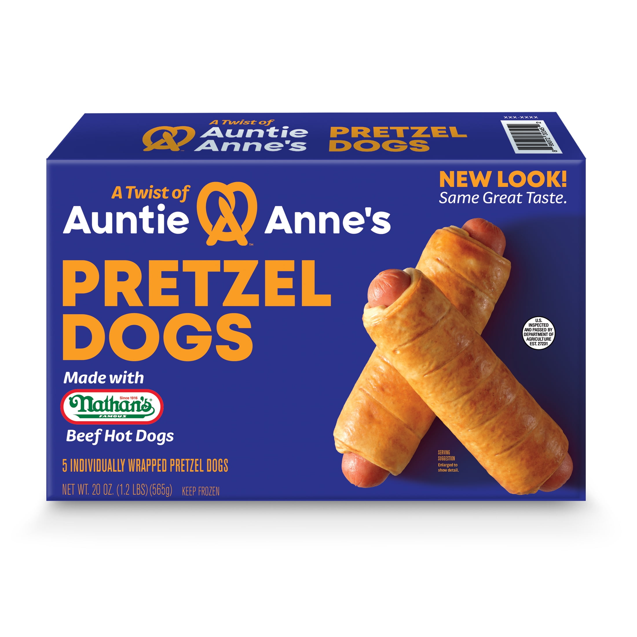 Auntie Anne's at Home Pretzel Dogs Made with Nathan's Famour All Beef Hot Dogs, 5ct, 20oz
