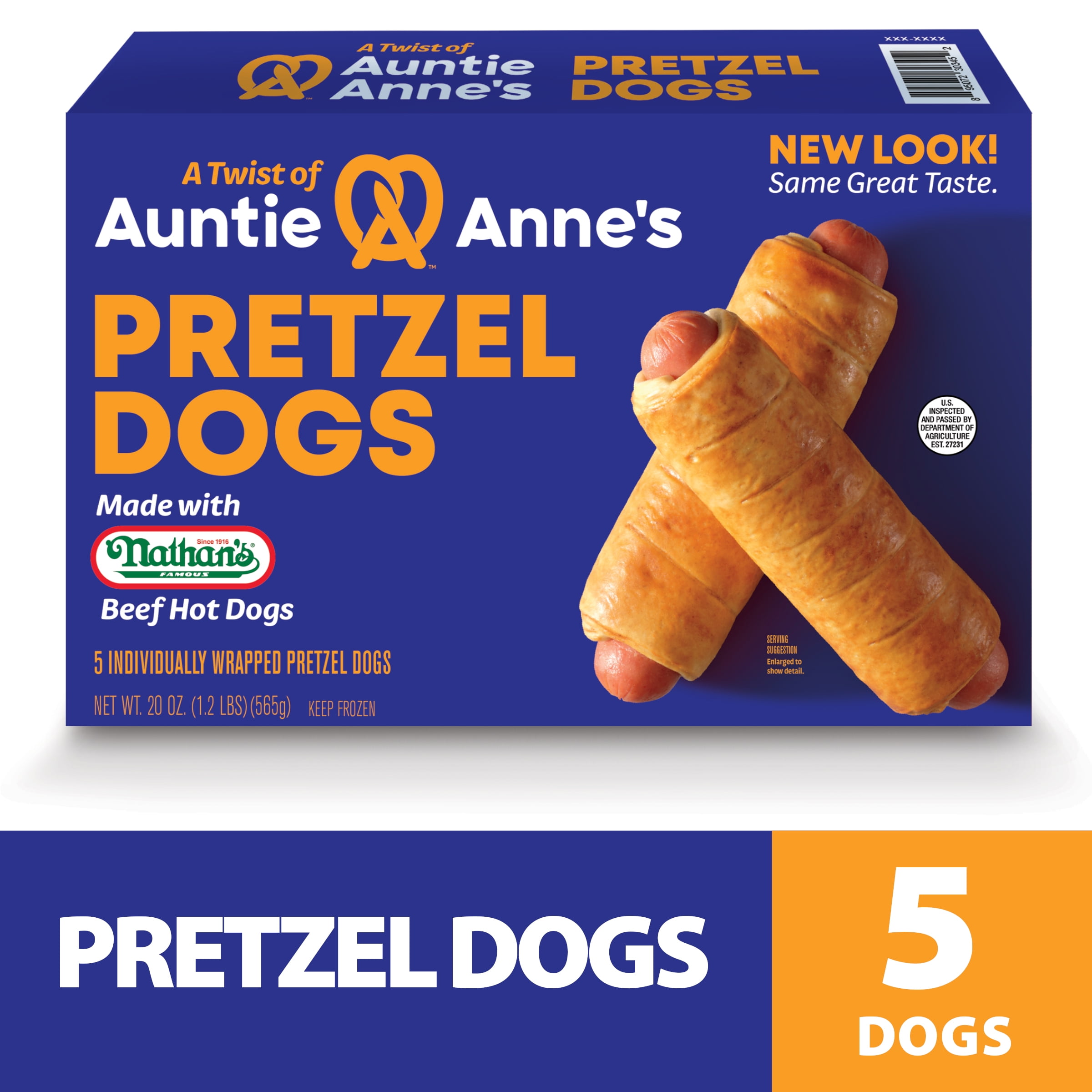 Auntie Anne's at Home Pretzel Dogs Made with Nathan's Famour All Beef Hot Dogs, 5ct, 20oz