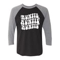 thumbnail image 1 of Auntie Auntie Auntie Unisex 3/4 Sleeve Baseball Raglan Tee, 1 of 3
