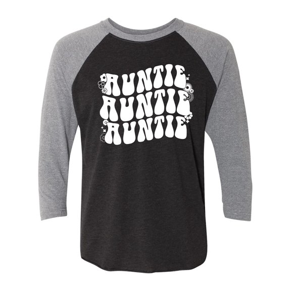 Auntie Auntie Auntie Unisex 3/4 Sleeve Baseball Raglan Tee