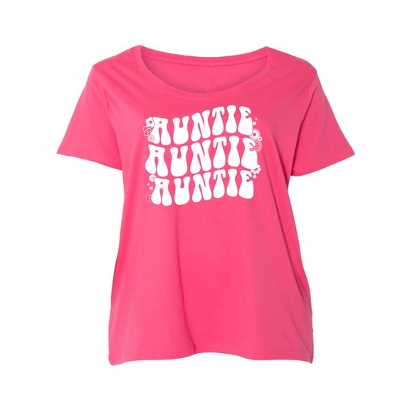 Auntie Auntie Auntie Womens Plus Size Scoopneck Tee