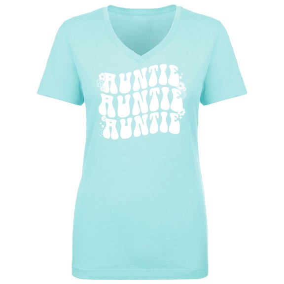 Auntie Auntie Auntie Womens V-Neck T-Shirt