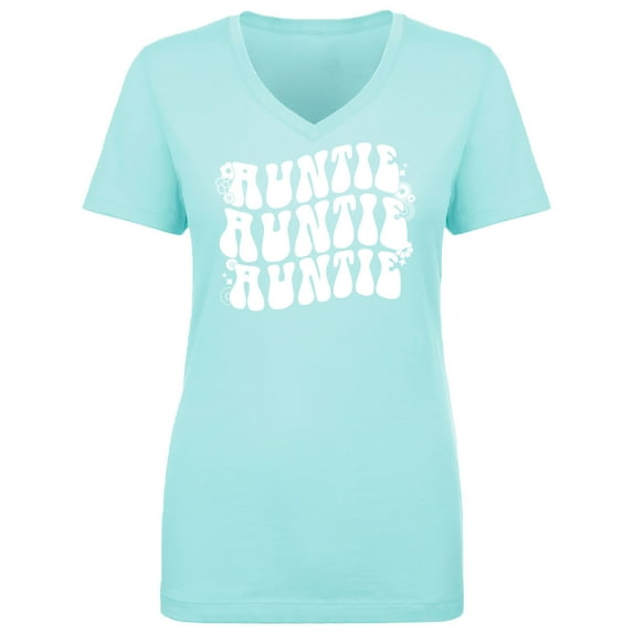 Auntie Auntie Auntie Womens V-Neck T-Shirt