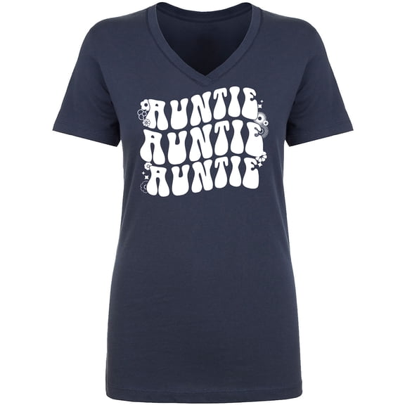 Auntie Auntie Auntie Womens V-Neck T-Shirt