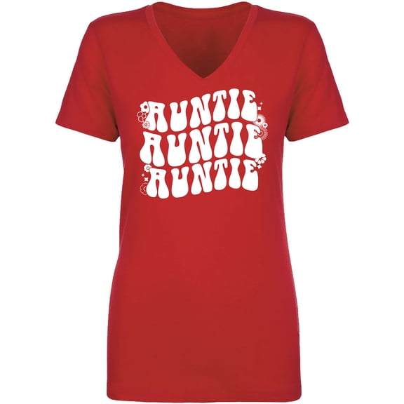 Auntie Auntie Auntie Womens V-Neck T-Shirt