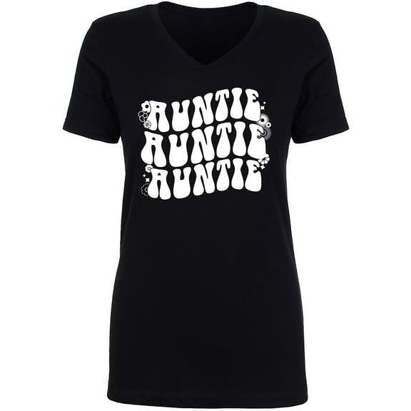 Auntie Auntie Auntie Womens V-Neck T-Shirt