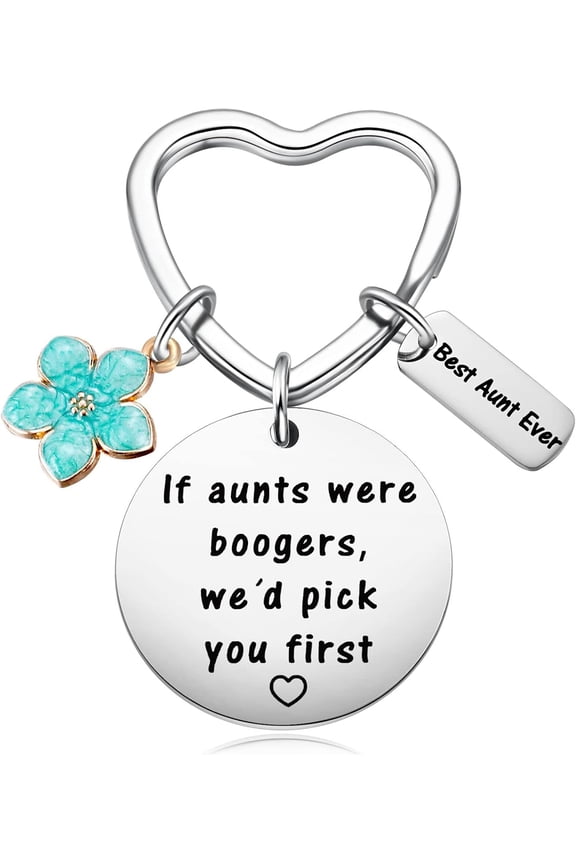 Auntie Birthday Present from Niece Nephew, Best Aunt Ever Gifts, Funny Aunts were Boogers Keep Up Key Chain