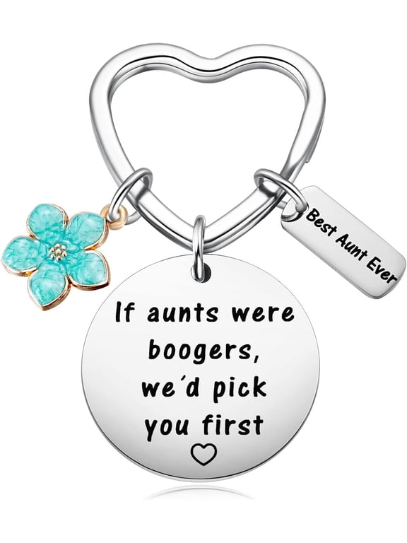 Auntie Birthday Present from Niece Nephew, Best Aunt Ever Gifts, Funny Aunts were Boogers Keep Up Key Chain