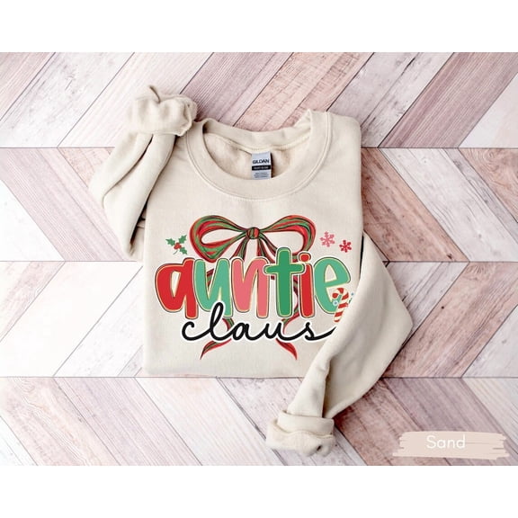 Auntie Claus Winter Shirt, Winter Aunt Sweatshirt, Cute Aunt, Matching Family Outfit, Tee Or Crewneck Tshirt All Size S-5XL