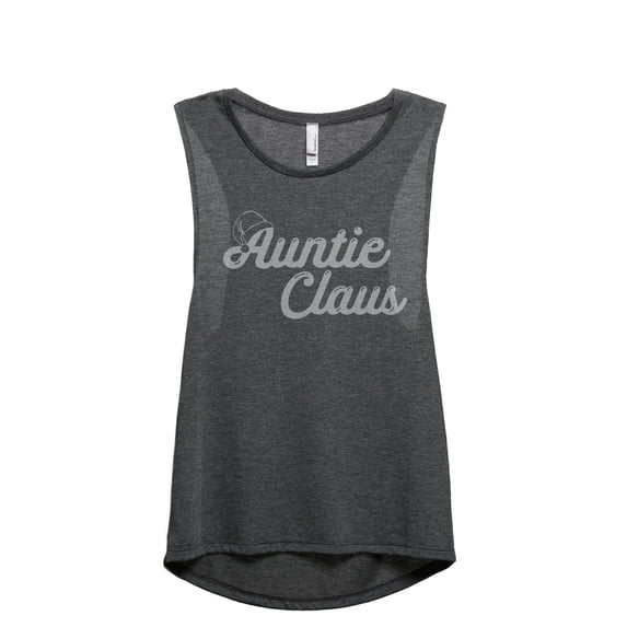 Auntie Claus Women's Fashion Sleeveless Muscle Workout Yoga Tank Top Charcoal Grey Medium
