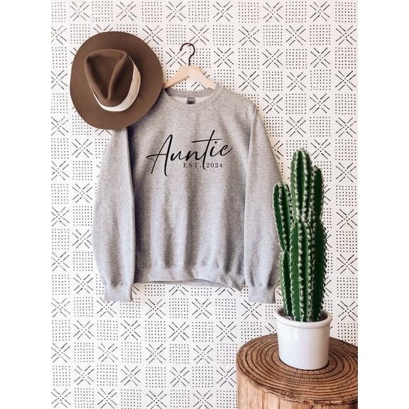 Auntie Est Sweatshirt, Cute Auntie Sweater, Auntie, Aunt Shirt, Pregnancy Announcement Sweatshirt, Auntie Sweatshirts, Auntie Sweaters All Size S-5Xl