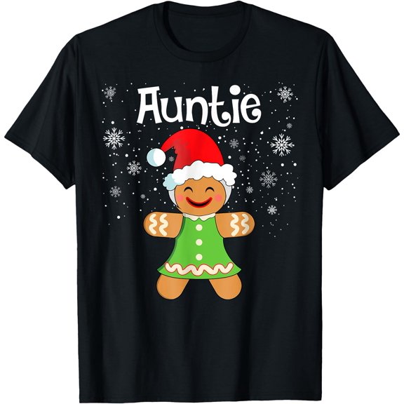 Auntie Gingerbread Family Krismast Women T-Shirt