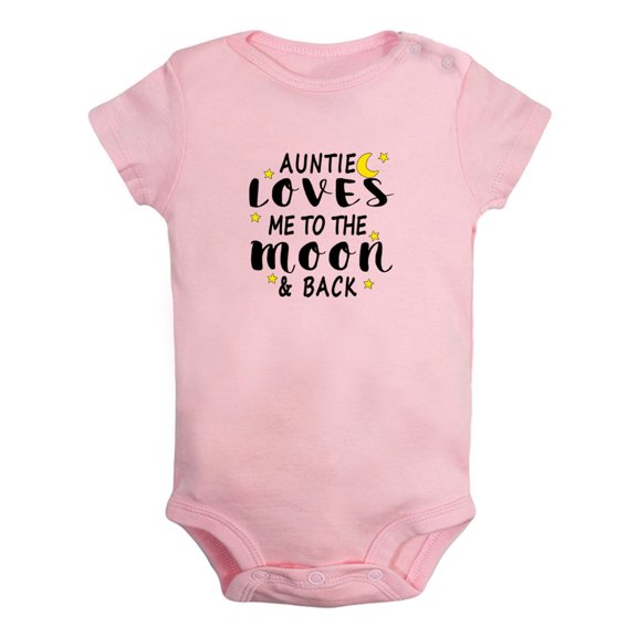 My Auntie Loves Me To The Moon and Back Funny Rompers For Babies, Newborn Baby Unisex Bodysuits, Infant Jumpsuits, Toddler 0-24 Months Kids One-Piece Oufits