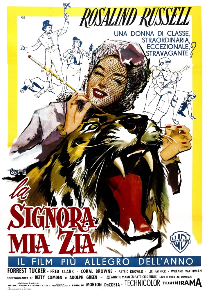 Auntie Mame (Aka La Signora Mia Zia) Italian Poster Art Rosalind