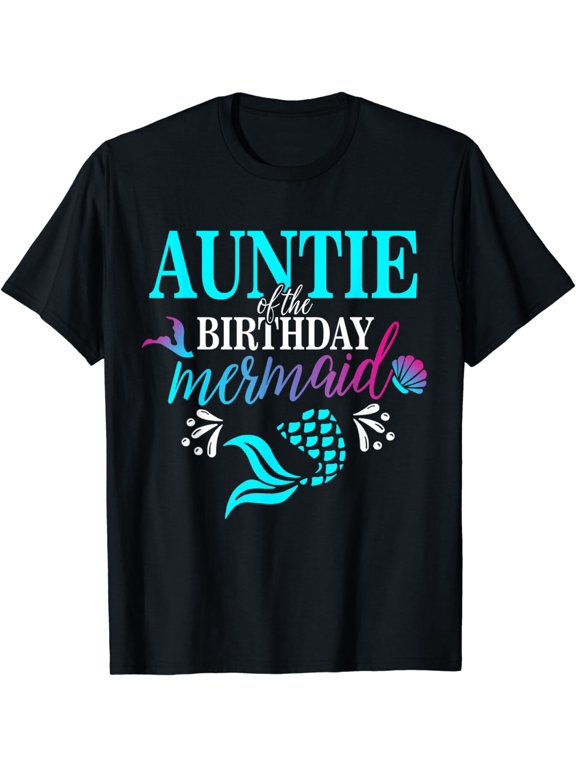 Auntie Of The Birthday Mermaid Matching Family T-Shirt