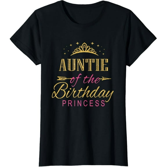Auntie Of The Birthday Princess Girls Party T-Shirt100% cotton