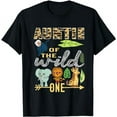 thumbnail image 1 of Auntie Of The Wild One Zoo 1St Birthday Safari Jungle Animal T-Shirt, 1 of 5