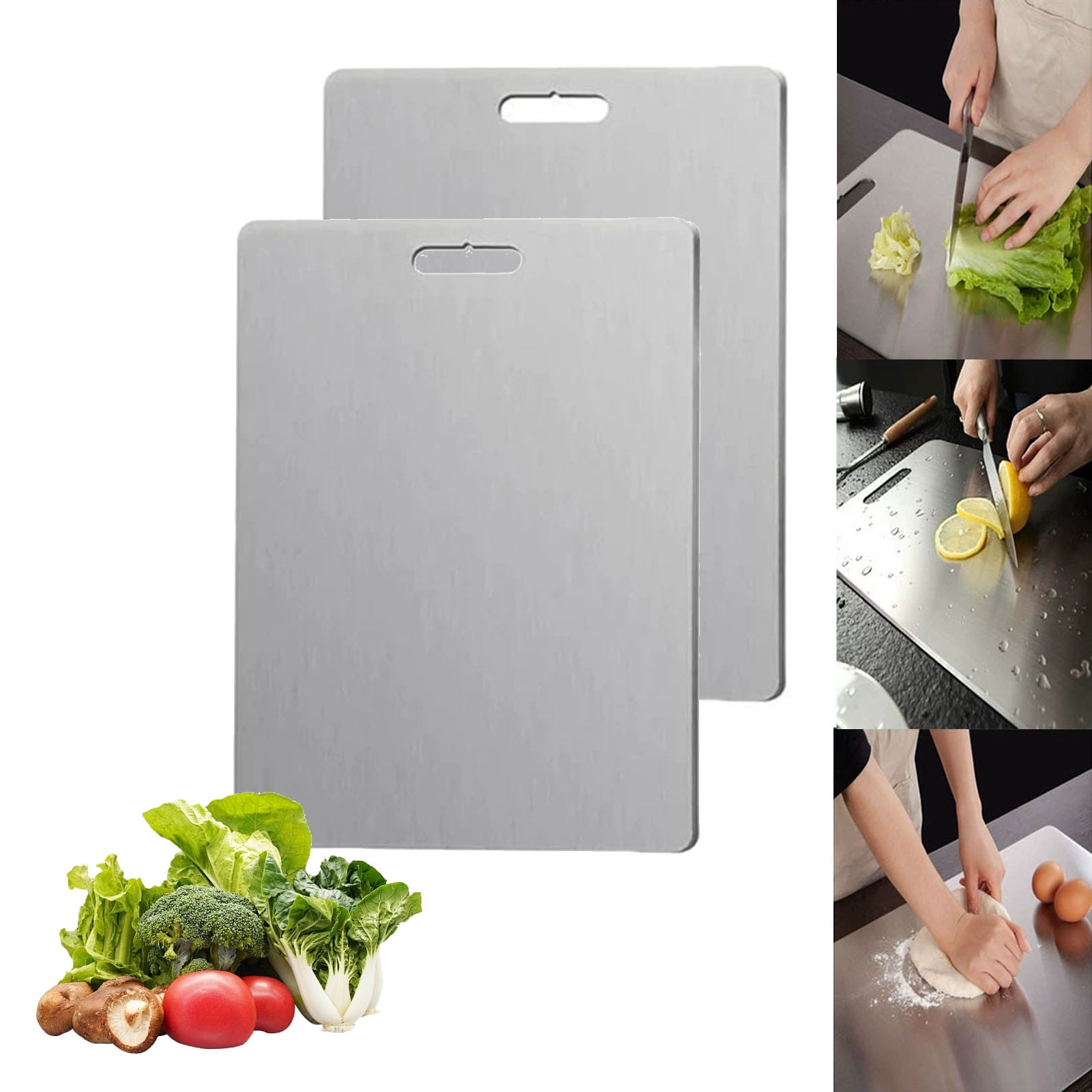 Kicthen Clean Signs Auntie Rue KatanaFlex Titanium Cutting Board, Pure Titanium Double ...