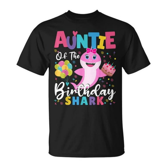 Auntie of the Shark Birthday Matching Family Aunt T-Shirt – Fun Shark Party Tee, Family Celebration Shirt, Birthday Matching Outfit, Aunt Gift Apparel