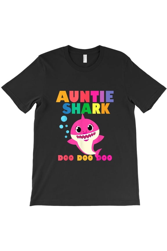 Auntie Shark Doo Doo Funny Baby Mommy Daddy Kids Family Matching H41769 T-Shirt, for Men and Women, Up to Size 5XL