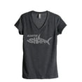 thumbnail image 1 of Auntie Shark Women's Fashion Relaxed V-Neck T-Shirt Tee Charcoal Grey 2X-Large, 1 of 5