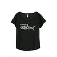 thumbnail image 1 of Auntie Shark Women's Fashion Slouchy Dolman T-Shirt Tee Heather Black Large, 1 of 4