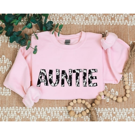 Auntie Sweatshirt, Buffalo Plaid Auntie Sweater, Cow Pattern Auntie Hoodie, Western Aunt Hoodie, Auntie To Be Sweatshirt, Aunt Gift, Full size S-5XL