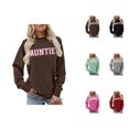 thumbnail image 1 of Auntie Sweatshirt for Women Long Sleeve Casual Crewneck Letter Graphic Aunt Sweatshirts Womens Pullover Top, 1 of 4