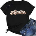 thumbnail image 1 of Auntie T Shirt Women Cute Love Heart Print Bless Aunt Tops Tees Casual Short Sleeve Vacation Shirts Tops, 1 of 3