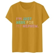 Auntie Tshirt I'm Just Here For My Nephew Shirts For Women Funy Aunt Gifts Tee Tops