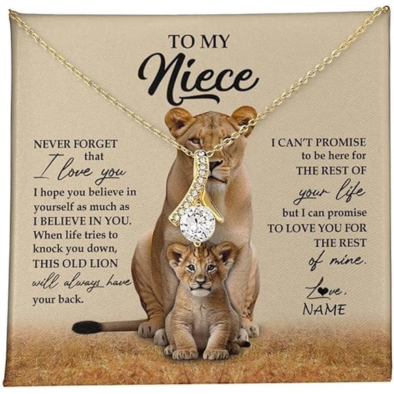 Auntie Uncle Not Even Time Floral Niece Birthday Graduation Christmas with Customized Message Card and Gift Box, Personalized To My Niece Necklace From Aunt, Alluring Beauty Necklace